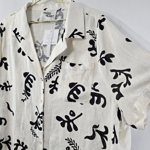 Anthropologie SET Paper Heart Strapless Tube Maxi Dress And Camp Shirt Linen L - Picture 12 of 16